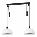 BRILAGI - LED Lustr na lanku RETRO GLASS 2xE27/40W/230V černá/bílá