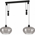 BRILAGI - LED Lustr na lanku RETRO GLASS 2xE27/40W/230V černá/kouřová šedá