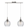 BRILAGI - LED Lustr na lanku RETRO GLASS 2xE27/60W/230V matný chrom/kouřová šedá
