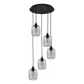 BRILAGI - LED Lustr na lanku RETRO GLASS 5xE27/60W/230V černá/kouřová šedá