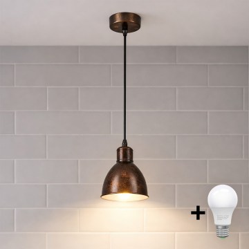 Brilagi - LED Lustr na lanku RIDDY 1xE27/60W/230V měděná/patina