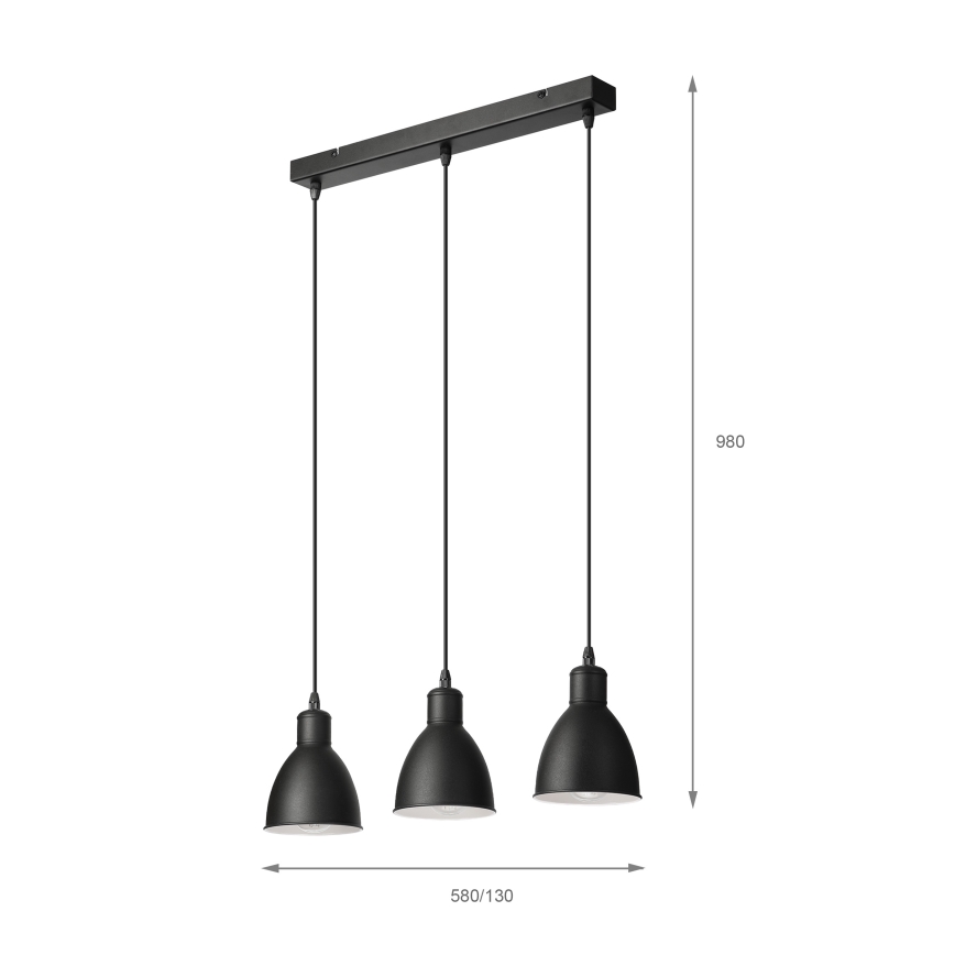 Brilagi - LED Lustr na lanku RIDDY 3xE27/60W/230V černá