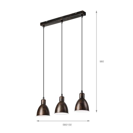 Brilagi - LED Lustr na lanku RIDDY 3xE27/60W/230V měděná/patina