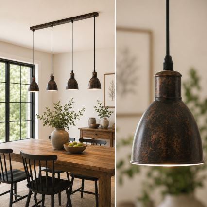 Brilagi - LED Lustr na lanku RIDDY 4xE27/60W/230V měděná/patina