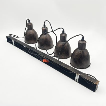 Brilagi - LED Lustr na lanku RIDDY 4xE27/60W/230V měděná/patina