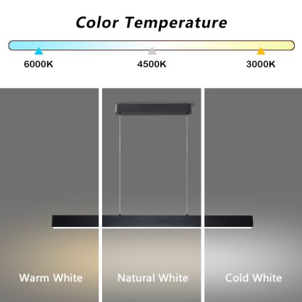 Brilagi - LED Lustr na lanku SLEEKLINE LED/40W/230V 3000/4500/6000K černá