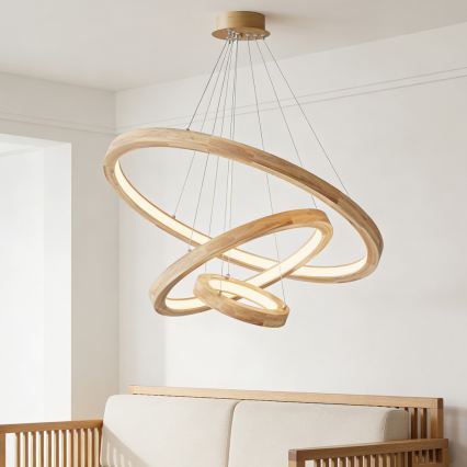 Brilagi - LED Lustr na lanku UMEA WOOD LED/45W/230V pr. 60 cm dřevo