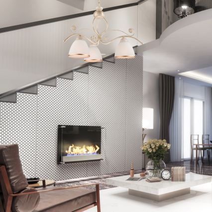 Brilagi - LED Lustr na řetězu ANTICO 3xE27/60W/230V 3000K bílá patina