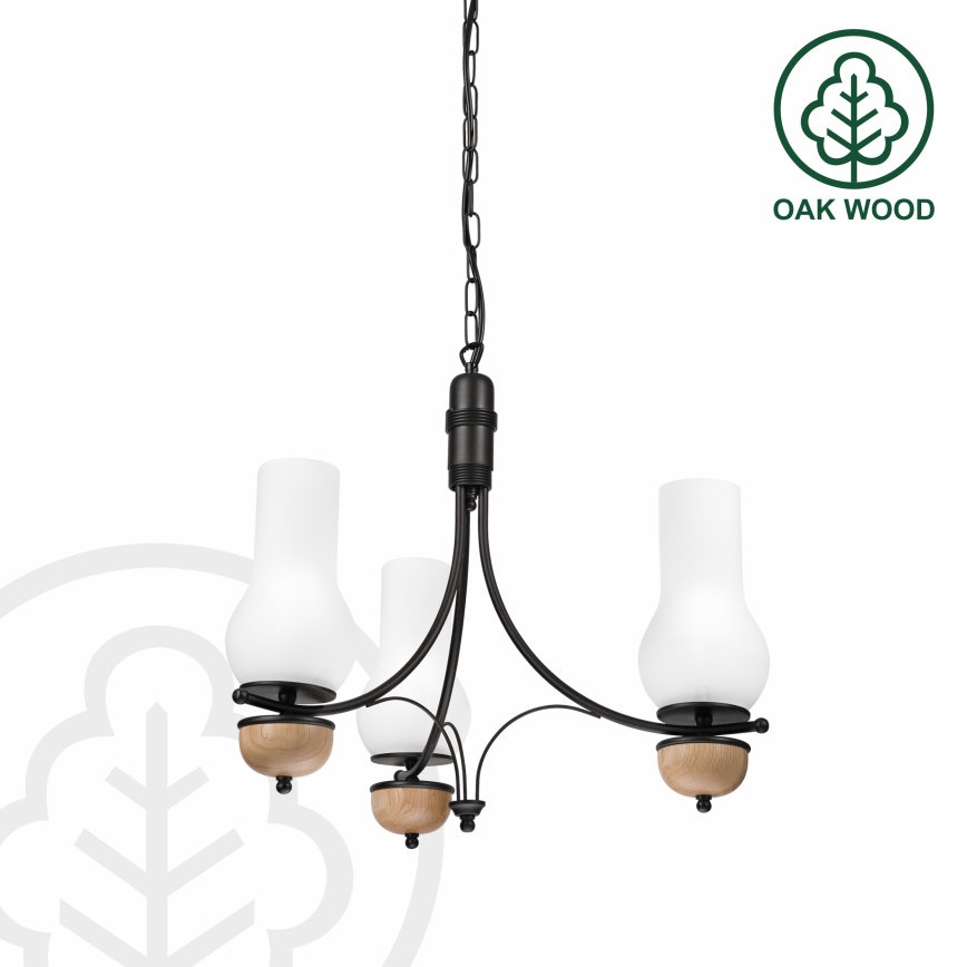 Brilagi - LED Lustr na řetězu COTTAGE 3xE14/40W/230V buk/bílá
