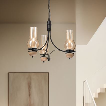 Brilagi - LED Lustr na řetězu COTTAGE 3xE14/40W/230V buk/hnědá