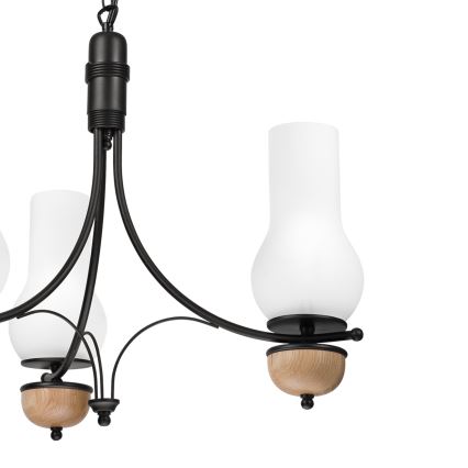 Brilagi - LED Lustr na řetězu COTTAGE 3xE14/40W/230V dub/černá/bílá