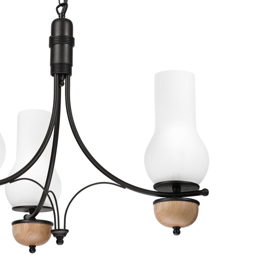 Brilagi - LED Lustr na řetězu COTTAGE 3xE14/40W/230V dub/černá/bílá