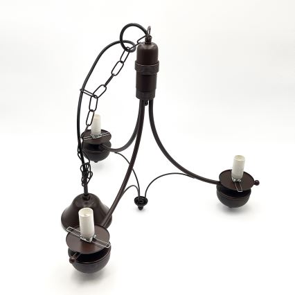Brilagi - LED Lustr na řetězu COTTAGE 3xE14/40W/230V dub/hnědá