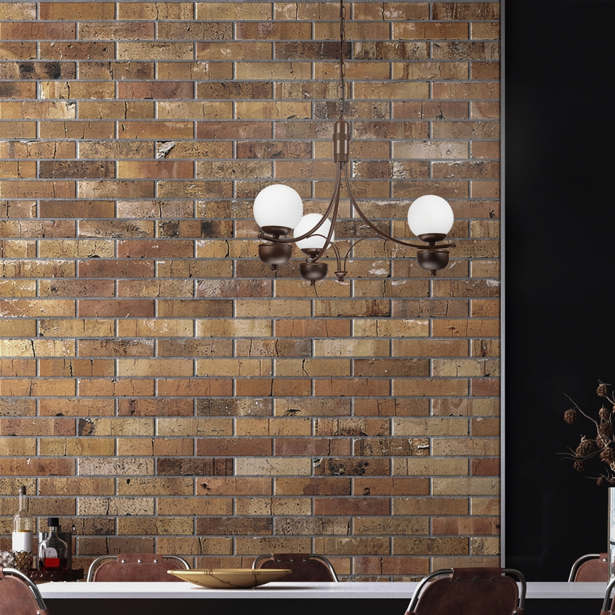 Brilagi - LED Lustr na řetězu COTTAGE 3xG9/40W/230V dub/bílá