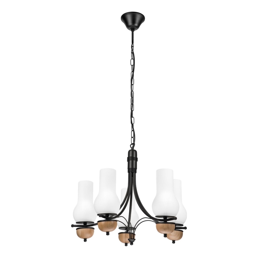 Brilagi - LED Lustr na řetězu COTTAGE 5xE14/40W/230V buk/bílá