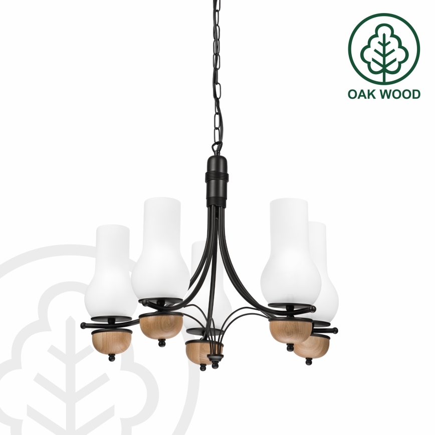 Brilagi - LED Lustr na řetězu COTTAGE 5xE14/40W/230V buk/bílá