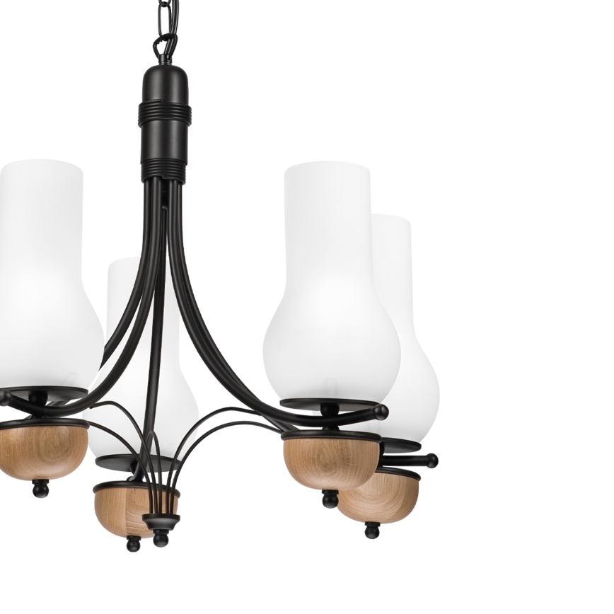 Brilagi - LED Lustr na řetězu COTTAGE 5xE14/40W/230V buk/bílá