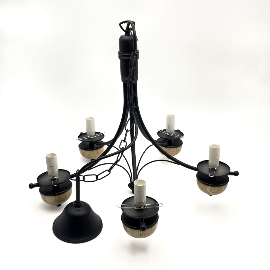 Brilagi - LED Lustr na řetězu COTTAGE 5xE14/40W/230V buk/bílá