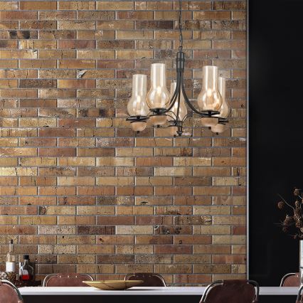 Brilagi - LED Lustr na řetězu COTTAGE 5xE14/40W/230V buk/hnědá