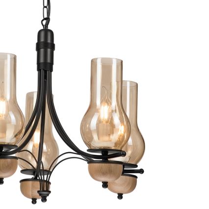 Brilagi - LED Lustr na řetězu COTTAGE 5xE14/40W/230V buk/hnědá