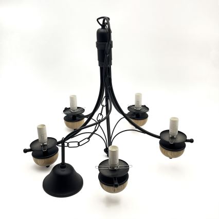 Brilagi - LED Lustr na řetězu COTTAGE 5xE14/40W/230V buk/hnědá