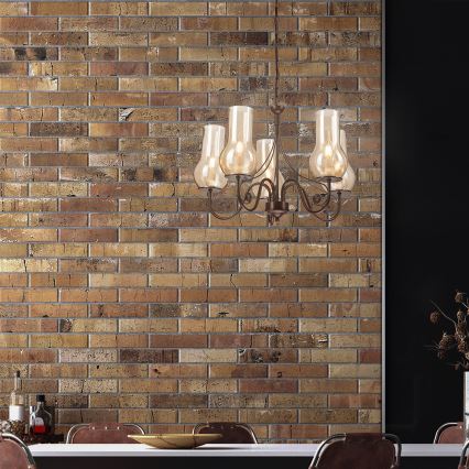 Brilagi - LED Lustr na řetězu COTTAGE 5xE14/40W/230V hnědá
