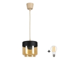 Brilagi - LED Lustr RETRO GLASS 1xE27/60W/230V pr. 14 cm béžová/kouřová béžová/černá