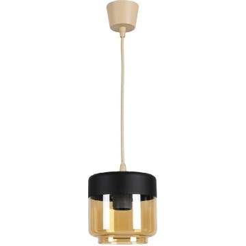Brilagi - LED Lustr RETRO GLASS 1xE27/60W/230V pr. 14 cm béžová/kouřová béžová/černá