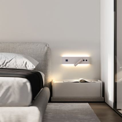 Brilagi - LED Nástěnné bodové svítidlo s USB portem NOCTIS LED/3W/230V + LED/9W béžová