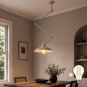 Brilagi - LED Nastavitelný lustr na tyči IRONBEAM 1xE27/60W/230V béžová