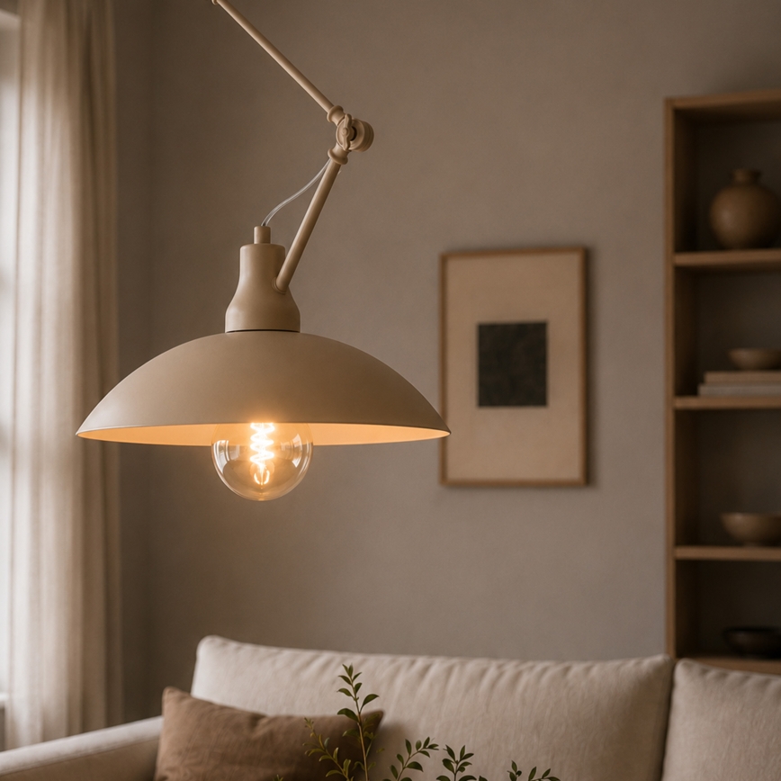 BRILAGI - LED Nastavitelný lustr na tyči IRONBEAM 1xE27/60W/230V béžová