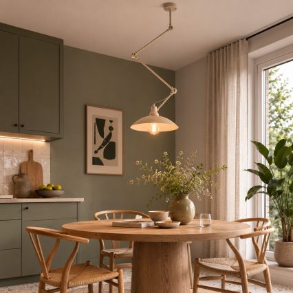 BRILAGI - LED Nastavitelný lustr na tyči IRONBEAM 1xE27/60W/230V béžová