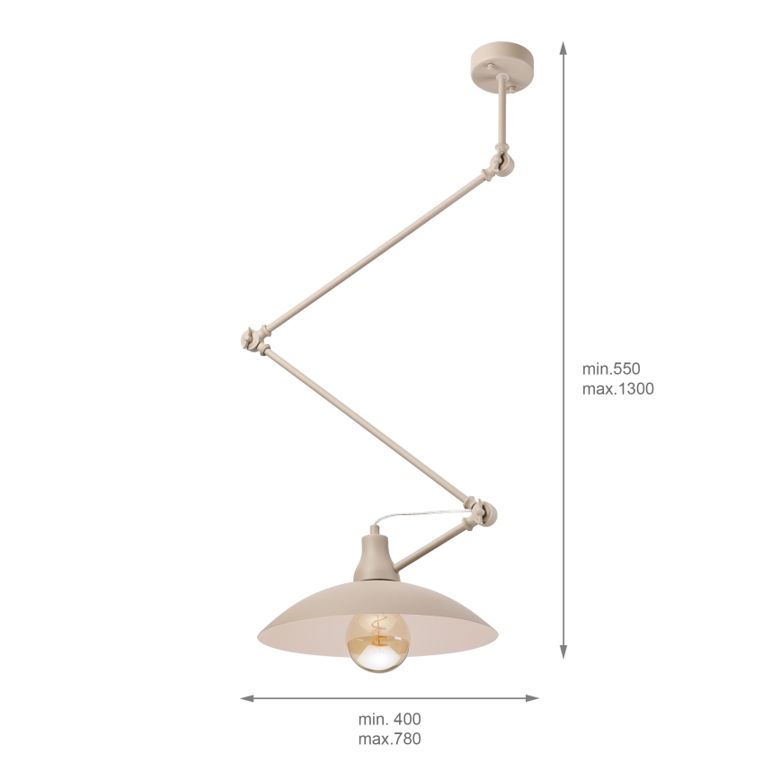 BRILAGI - LED Nastavitelný lustr na tyči IRONBEAM 1xE27/60W/230V béžová