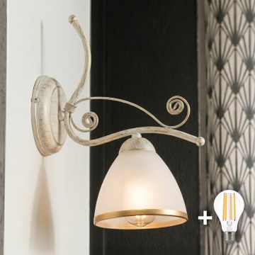 Brilagi - LED Nástěnná lampa ANTICO 1xE27/60W/230V 3000K bílá patina