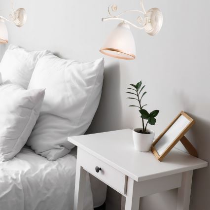 Brilagi - LED Nástěnná lampa ANTICO 1xE27/60W/230V 3000K bílá patina