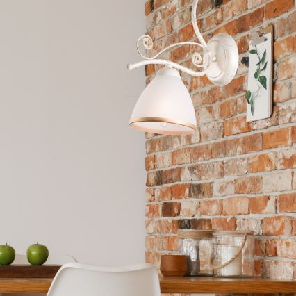 Brilagi - LED Nástěnná lampa ANTICO 1xE27/60W/230V 3000K bílá patina
