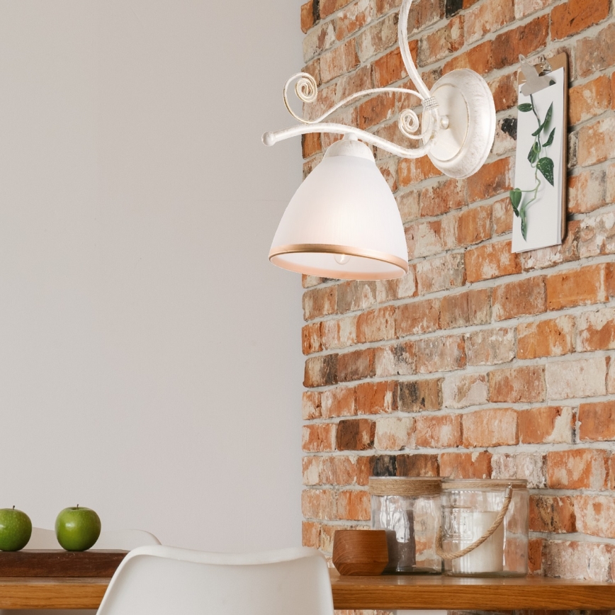 Brilagi - LED Nástěnná lampa ANTICO 1xE27/60W/230V 3000K bílá patina