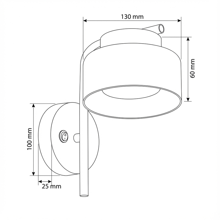 Brilagi - LED Nástěnná lampa AURA LUX 1xGX53/30W/230V černá/kouřová