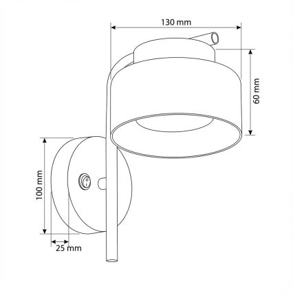 Brilagi - LED Nástěnná lampa AURA LUX 1xGX53/30W/230V černá/zlatá