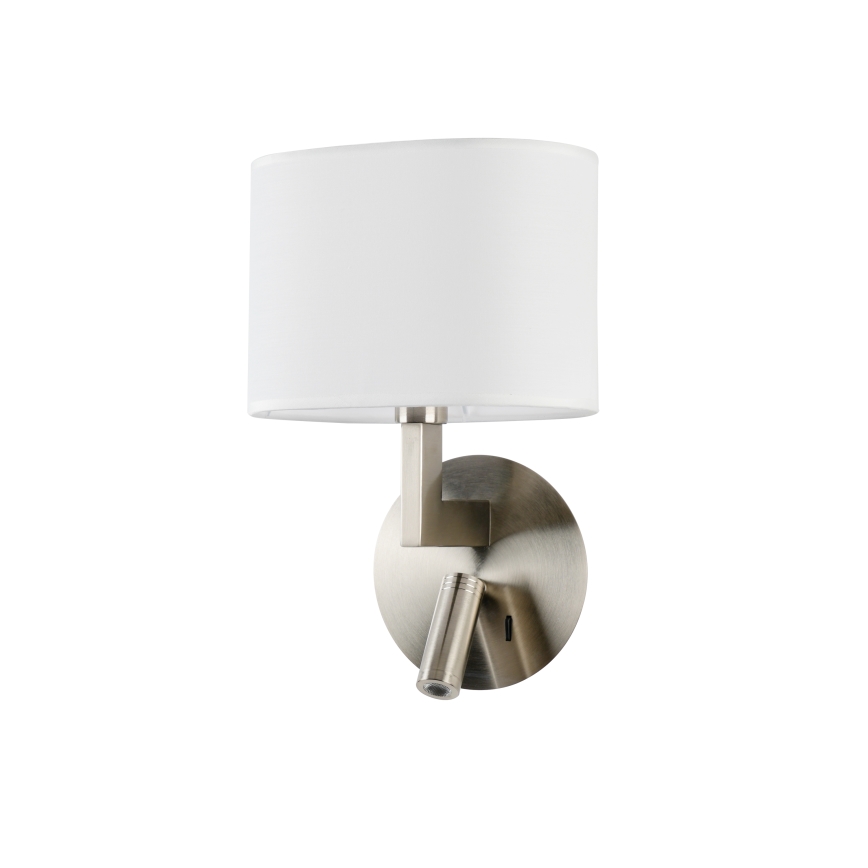 Brilagi - LED Nástěnná lampa DAYA 1xE14/40W/230V + LED/3W bílá/matný chrom
