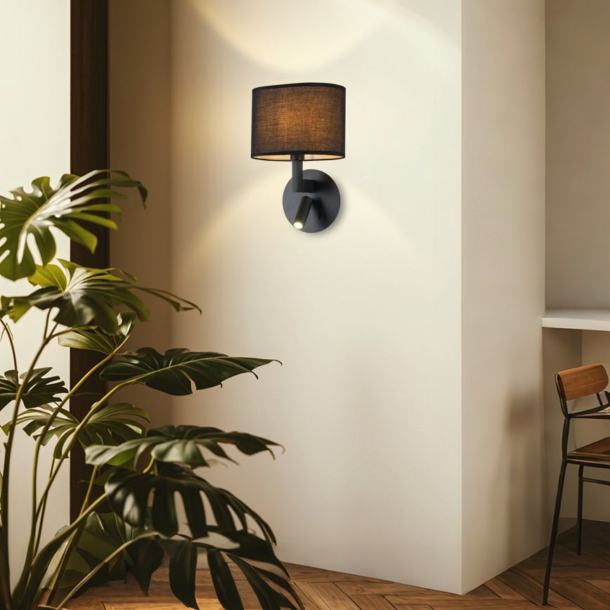 Brilagi - LED Nástěnná lampa DAYA 1xE14/40W/230V + LED/3W černá