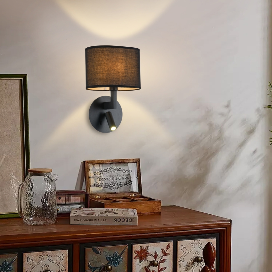 Brilagi - LED Nástěnná lampa DAYA 1xE14/40W/230V + LED/3W černá