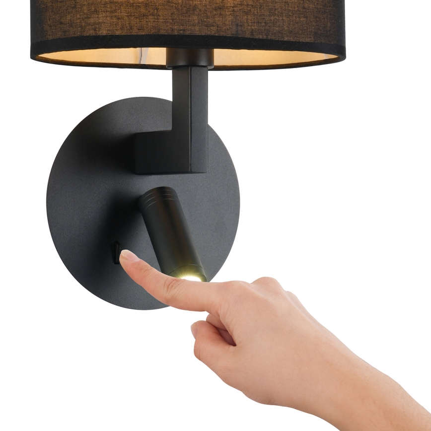 Brilagi - LED Nástěnná lampa DAYA 1xE14/40W/230V + LED/3W černá
