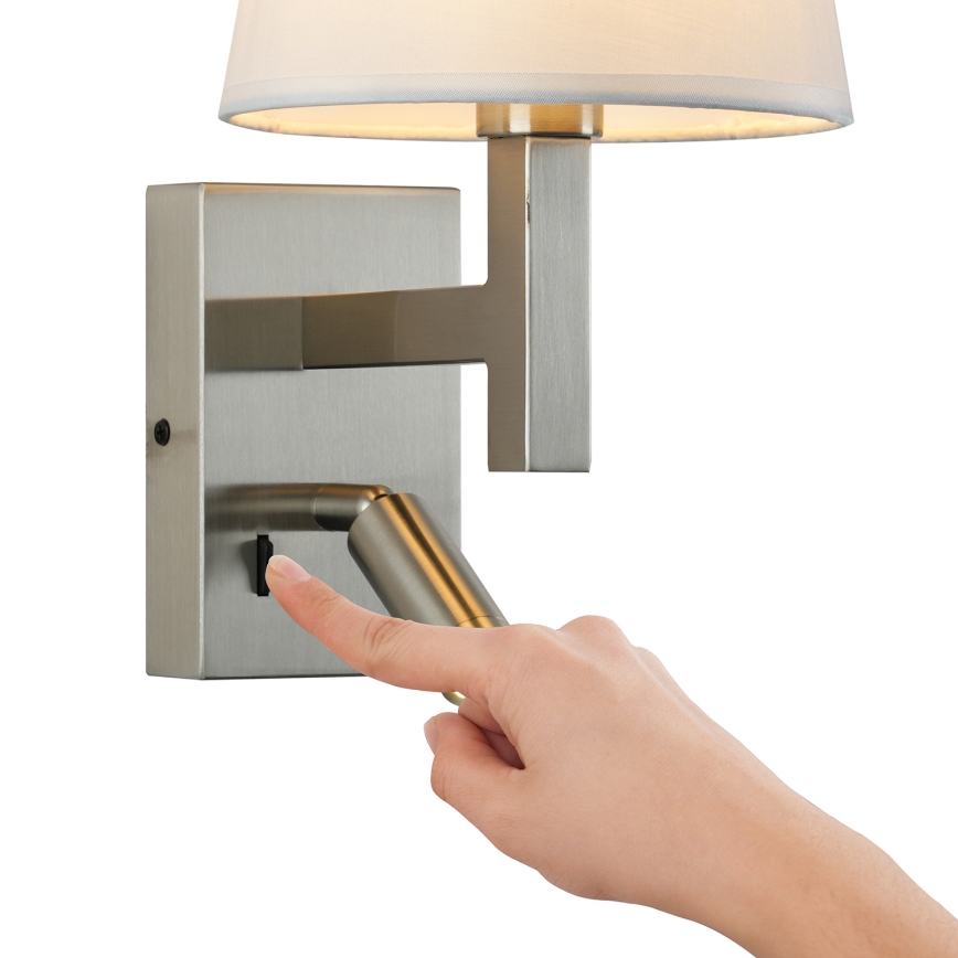 Brilagi - LED Nástěnná lampa DEYA 1xE14/40W/230V + LED/3W bílá/matný chrom