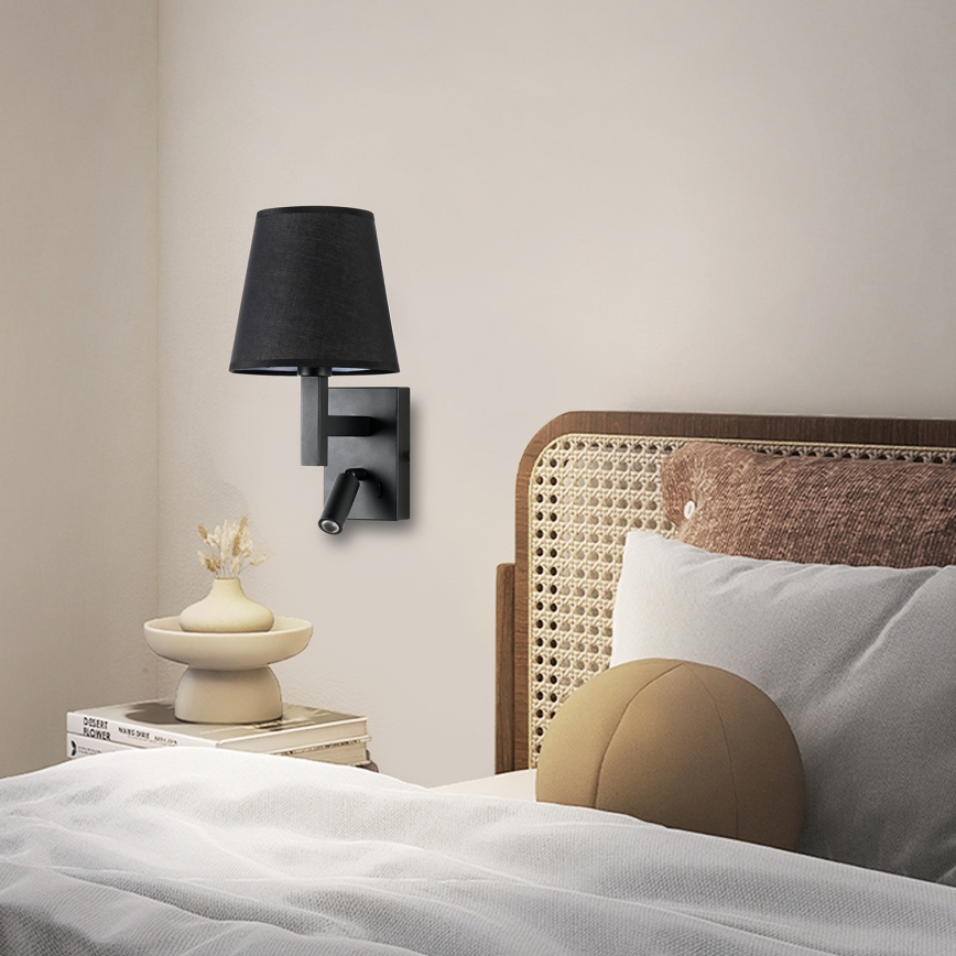 Brilagi - LED Nástěnná lampa DEYA 1xE14/40W/230V + LED/3W černá