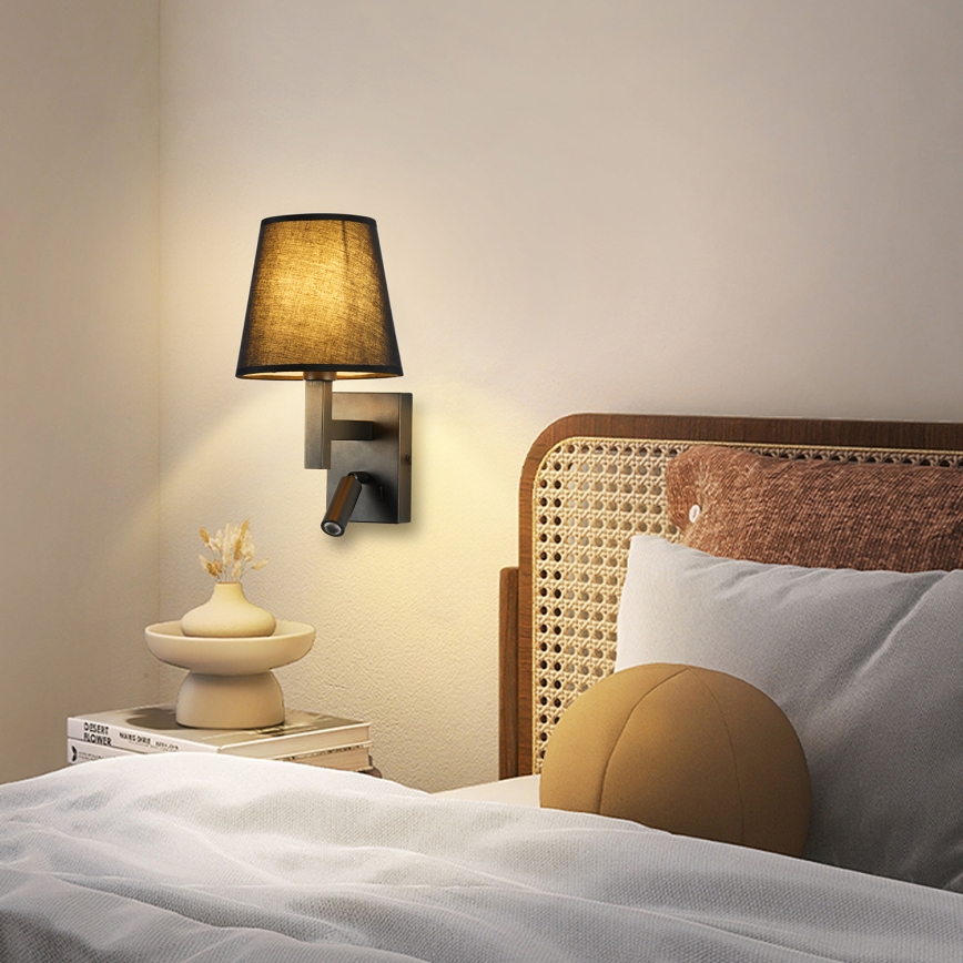 Brilagi - LED Nástěnná lampa DEYA 1xE14/40W/230V + LED/3W černá