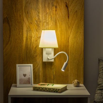 Brilagi - LED Flexibilní nástěnná lampa NUBILA 1xE27/25W/230V + LED/3W bílá/krémová