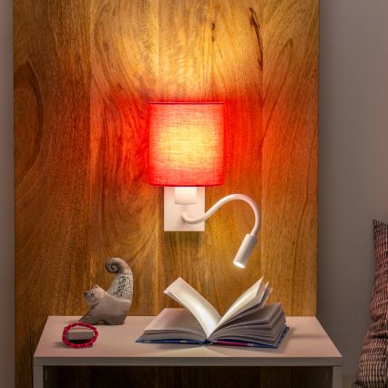 Brilagi - LED Flexibilní nástěnná lampa NUBILA 1xE27/25W/230V + LED/3W bílá/růžová