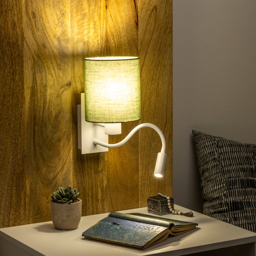 Brilagi - LED Flexibilní nástěnná lampa NUBILA 1xE27/25W/230V + LED/3W bílá/zelená