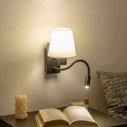 Brilagi - LED Flexibilní nástěnná lampa NUBILA 1xE27/25W/230V + LED/3W černá/bílá